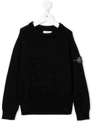 Boys black stone island 2024 jumper