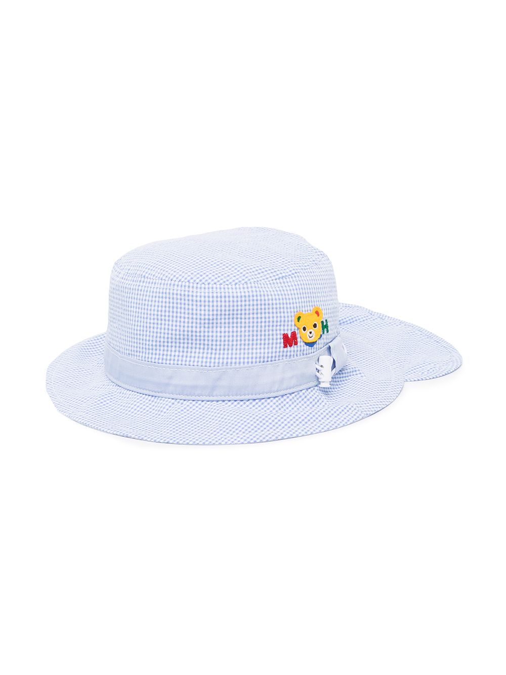 Miki House patch-detailed sun hat - Blue