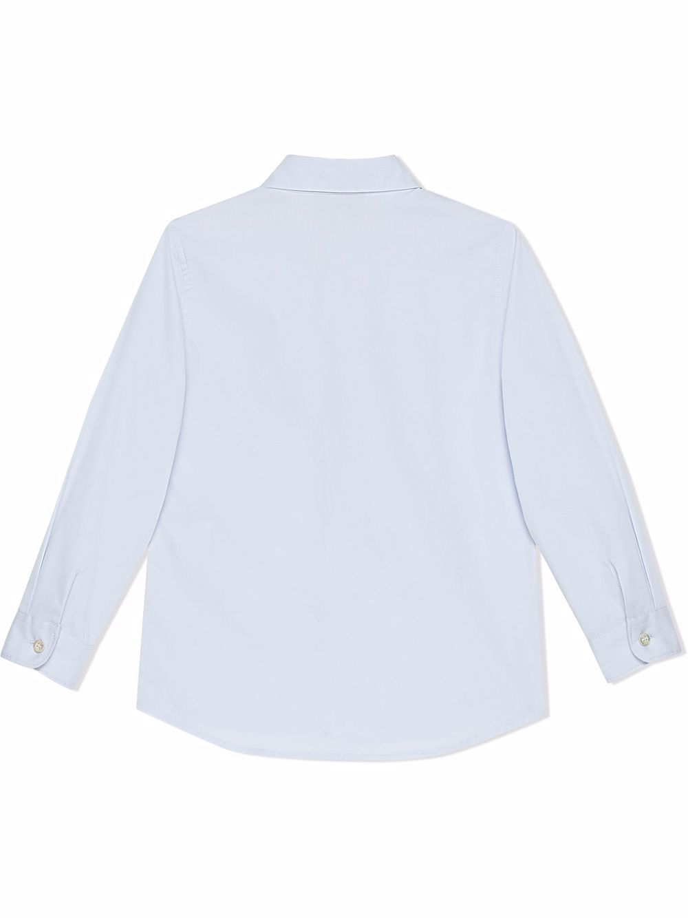 Shop Gucci Logo-embroidered Cotton Long-sleeve Shirt In Blue