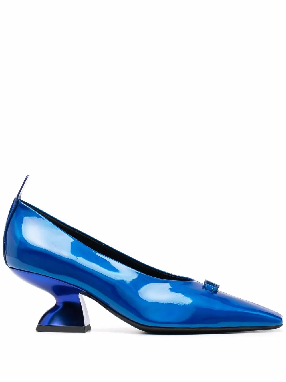 Ferragamo F heel leather pumps – Blue