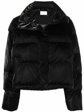 Black Farfetch Clothing Jackets Puffer Jackets Logo-print zip-up padded jacket 