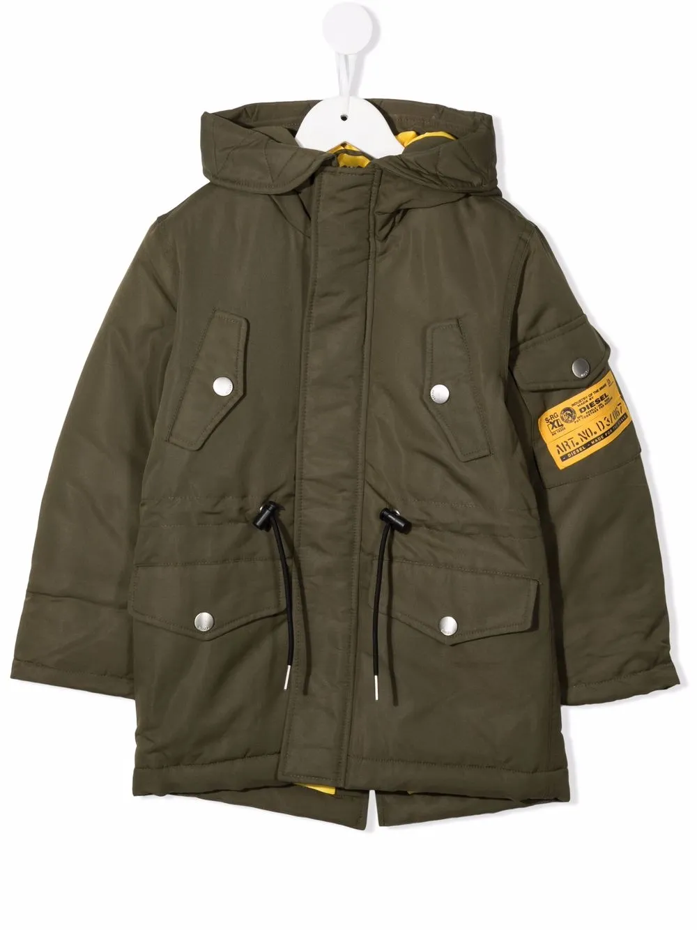 

Diesel Kids logo-print hooded coat - Green