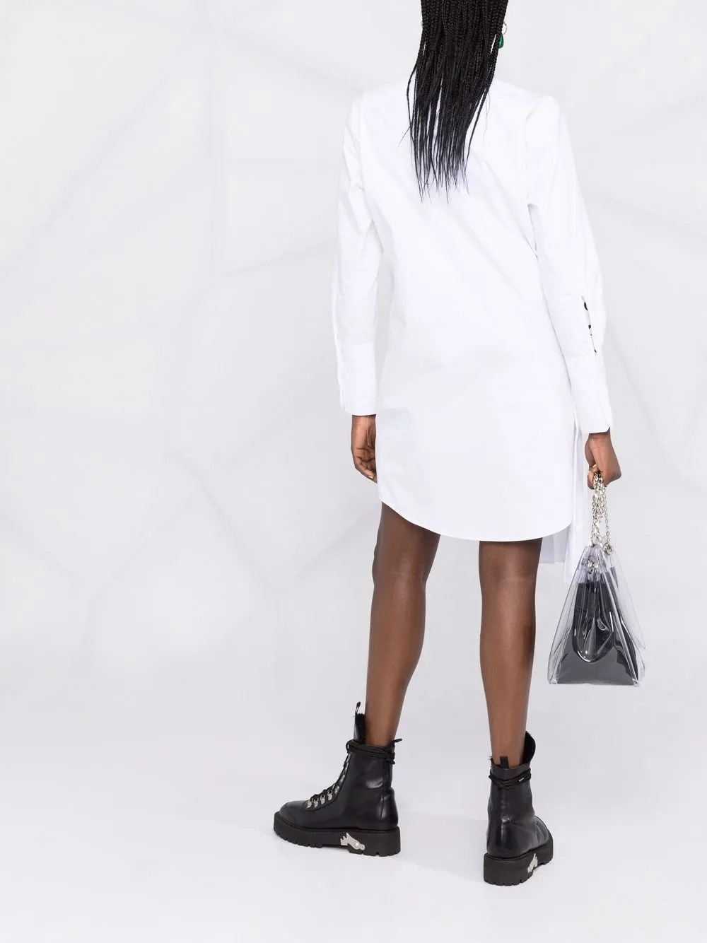 Off-White Popeline asymmetric shirt dress | Clothing | Image 4