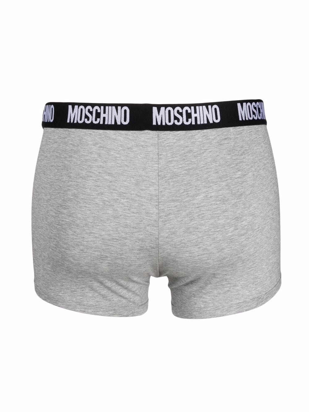Shop Moschino Two-pack Logo-waistband Boxer Briefs In Grey