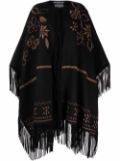 Ermanno Scervino tassel trim tassel trim poncho - Black