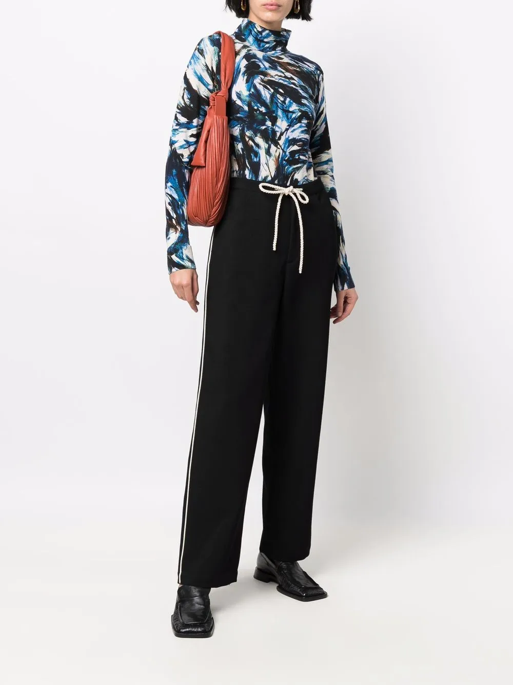 Sara Lanzi Twill Drawstring Waist Straight Leg Trousers - Farfetch