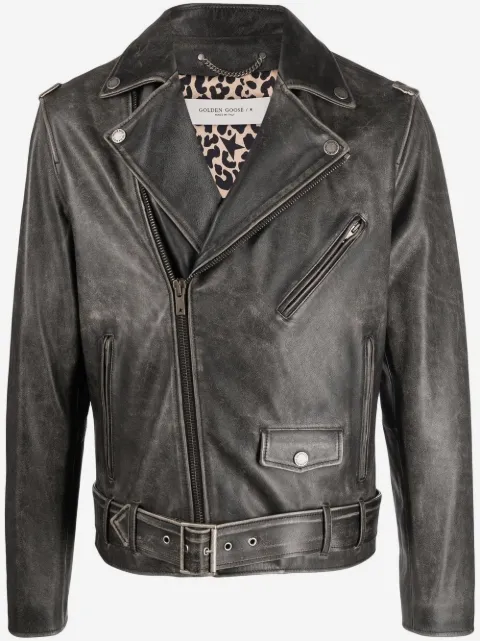 Golden Goose leather biker jacket