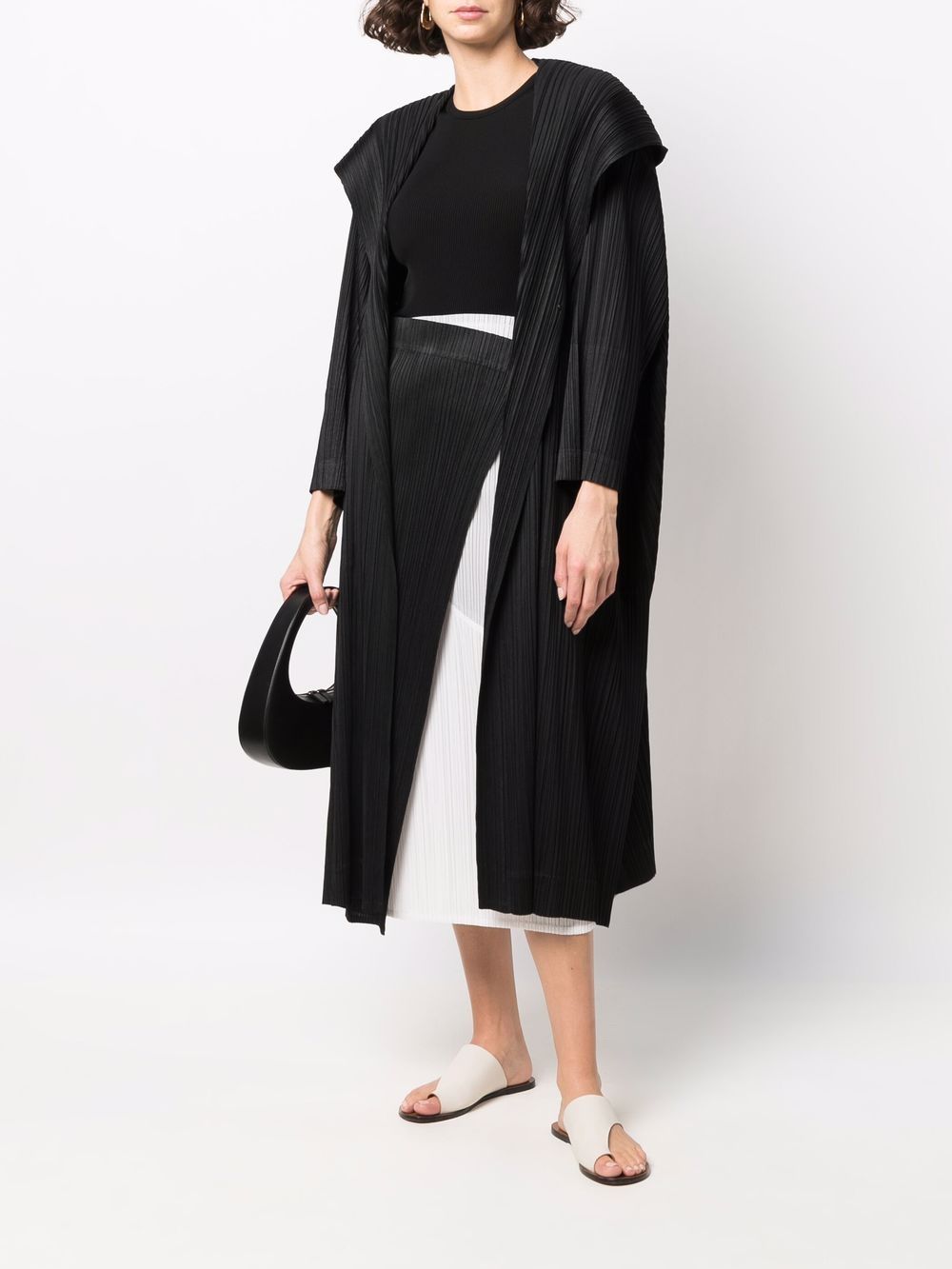 Pleats Please Issey Miyake Hooded button-up Coat - Farfetch