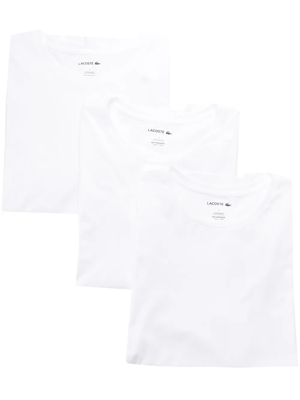 

Lacoste pack de tres playeras con logo bordado - Blanco