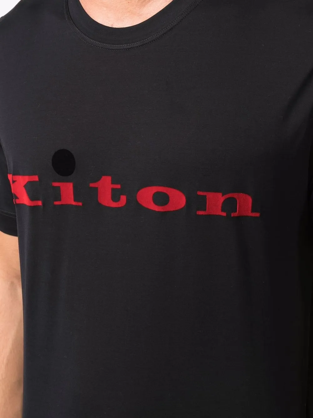 фото Kiton футболка с вышитым логотипом