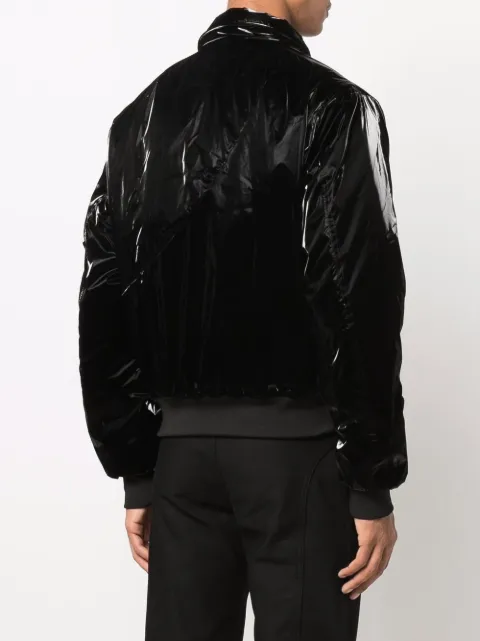 HELIOT EMIL high-shine Effect Ruched Bomber Jacket - Farfetch