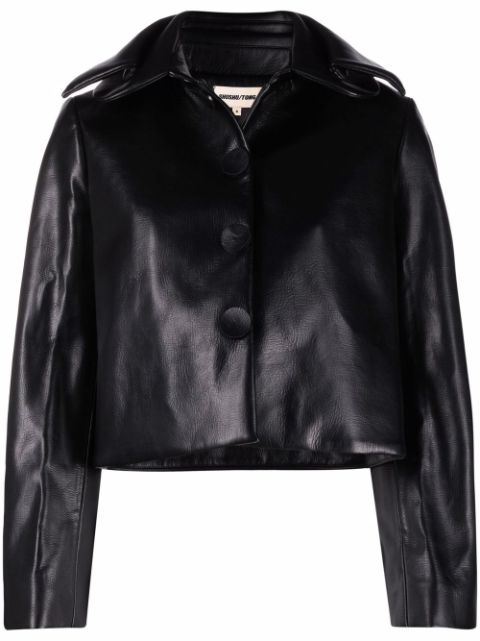 SHUSHU/TONG cropped faux leather jacket