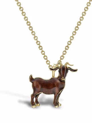 Pragnell 18kt Yellow Gold Zodiac Goat Pendant Necklace Gold FARFETCH CY