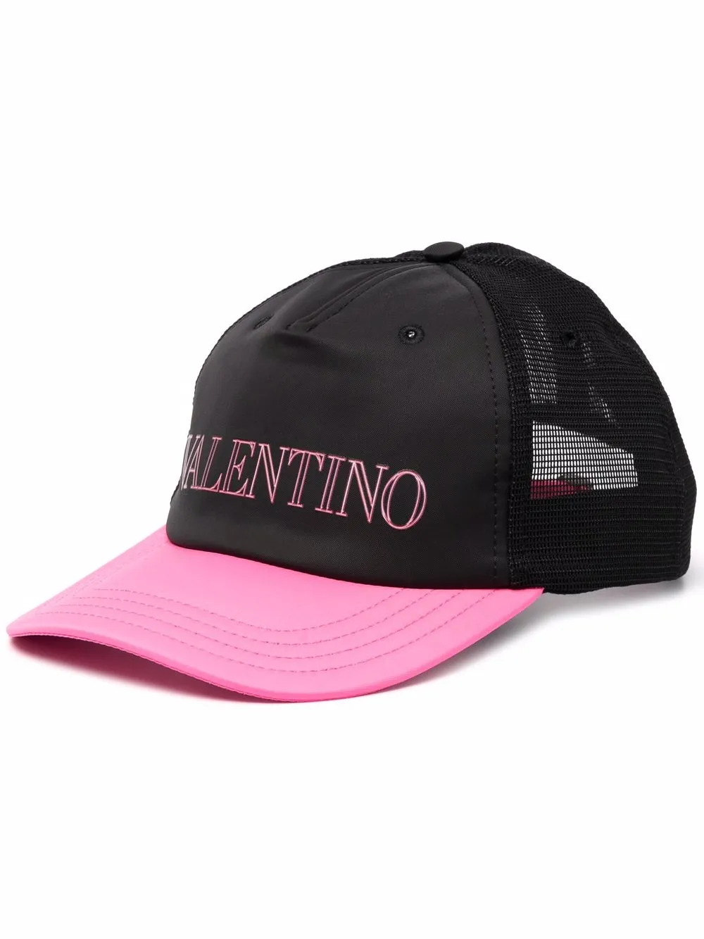 Valentino gorra de malla con estampado del logo - Negro
