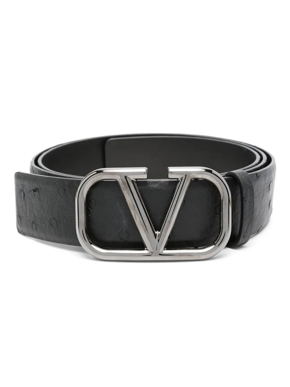Valentino Garavani Vロゴ シグネチャー レザーベルト | ブラック