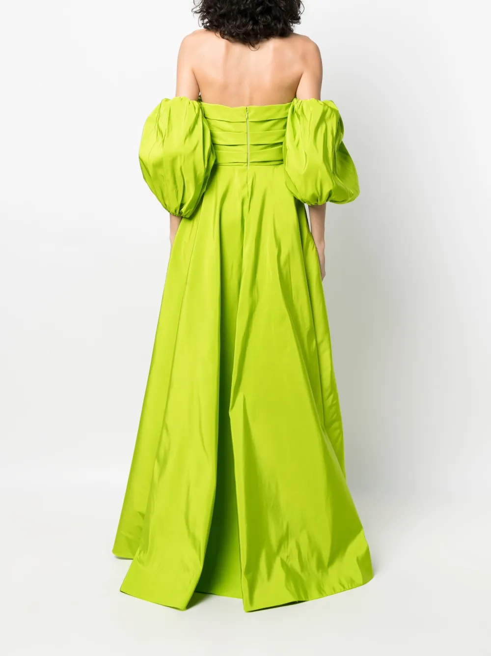 Valentino Off-shoulder Floor-lentgh Dress In Green