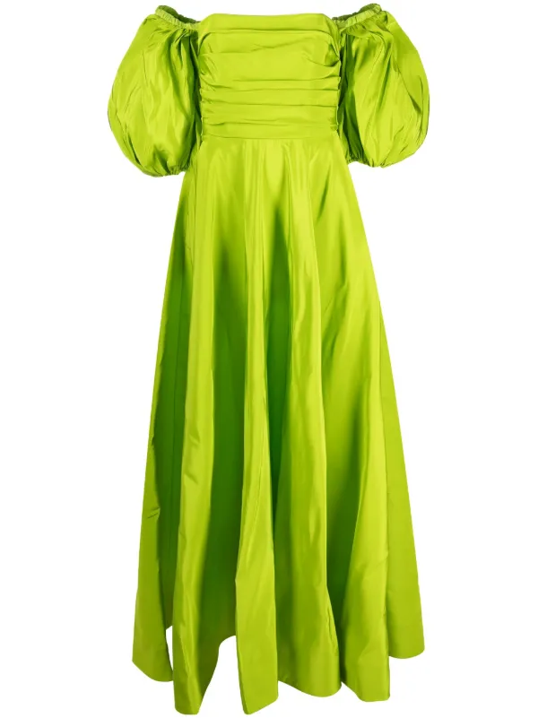 Valentino Garavani off-shoulder floor-lentgh Dress | Green | FARFETCH