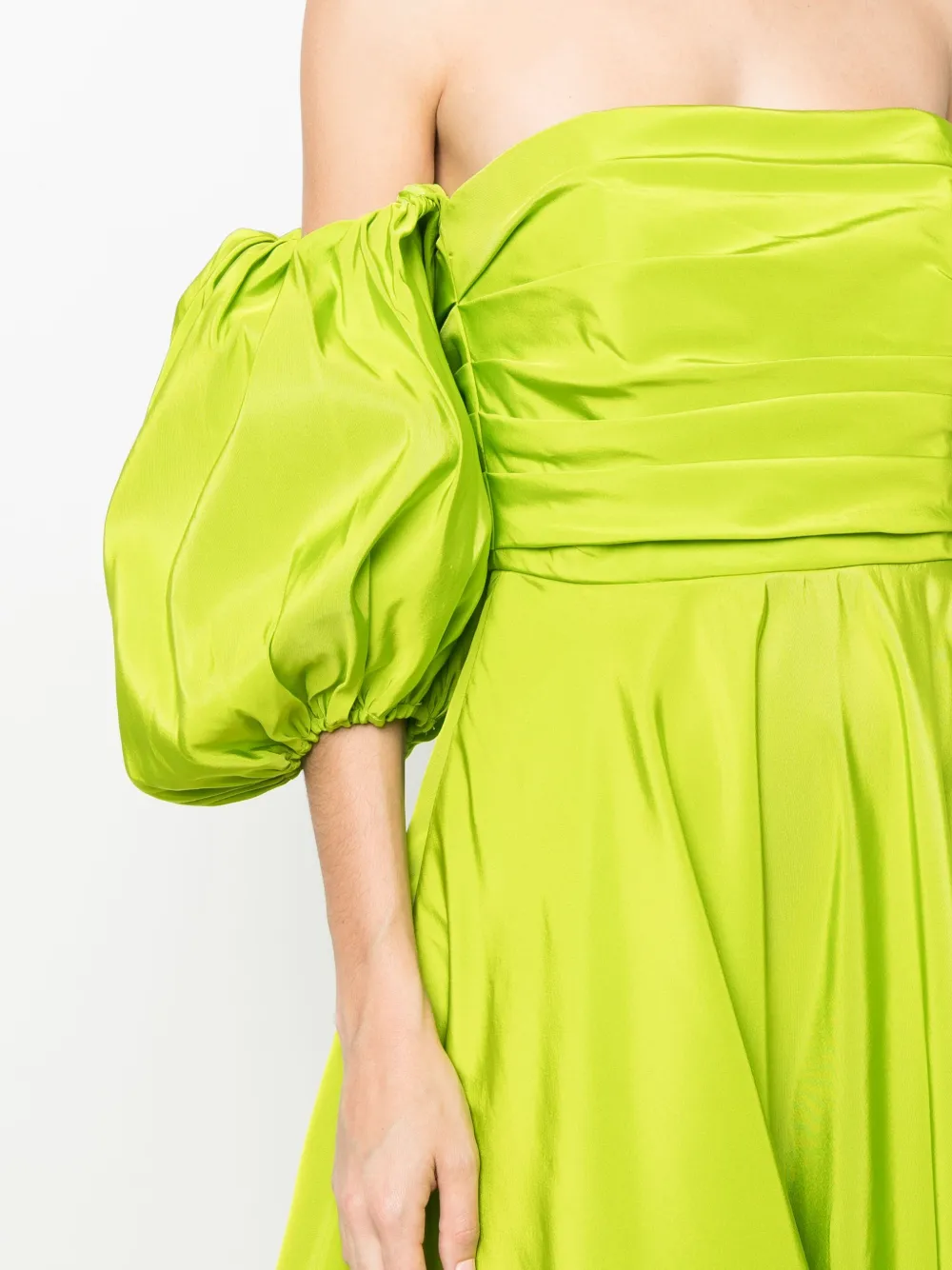 Valentino Off-shoulder Floor-lentgh Dress In Green