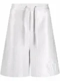 Valentino Garavani logo-embossed metallic-sheen track shorts - Grey