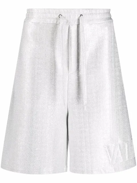 Valentino Garavani short métallisé à logo embossé