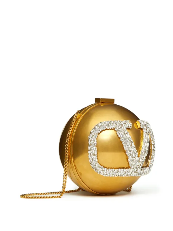 【関税＆送料込み】Valentino Garavani Vlogo Clutch Bag Valentino Garavani VLogo Signature Clutch Bag | Gold | FARFETCH