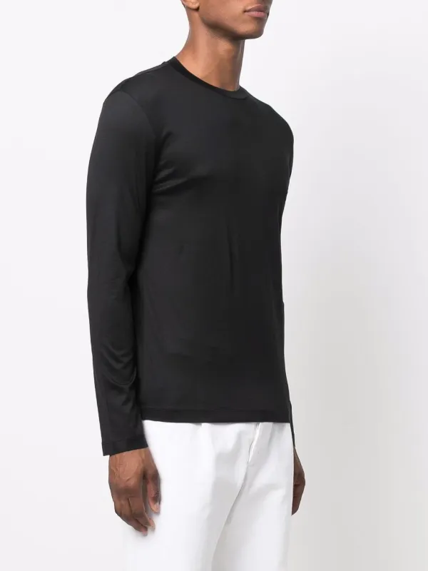 Emporio Armani Crew Neck long sleeve Top Black FARFETCH AE