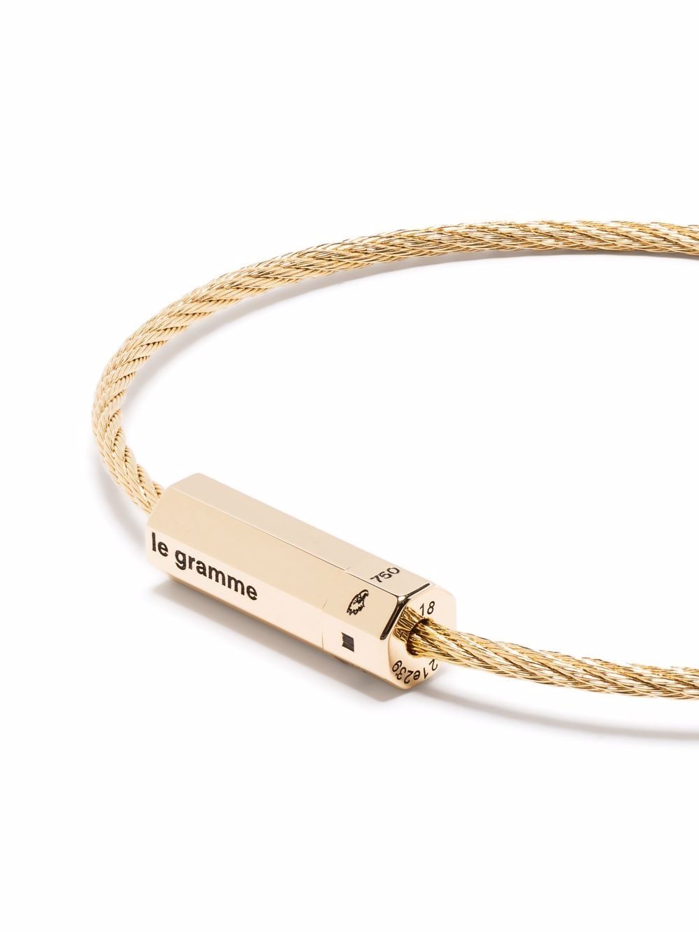 Shop Le Gramme 18kt Yellow Gold 10g Polished Octagon Cable Diamond Bracelet