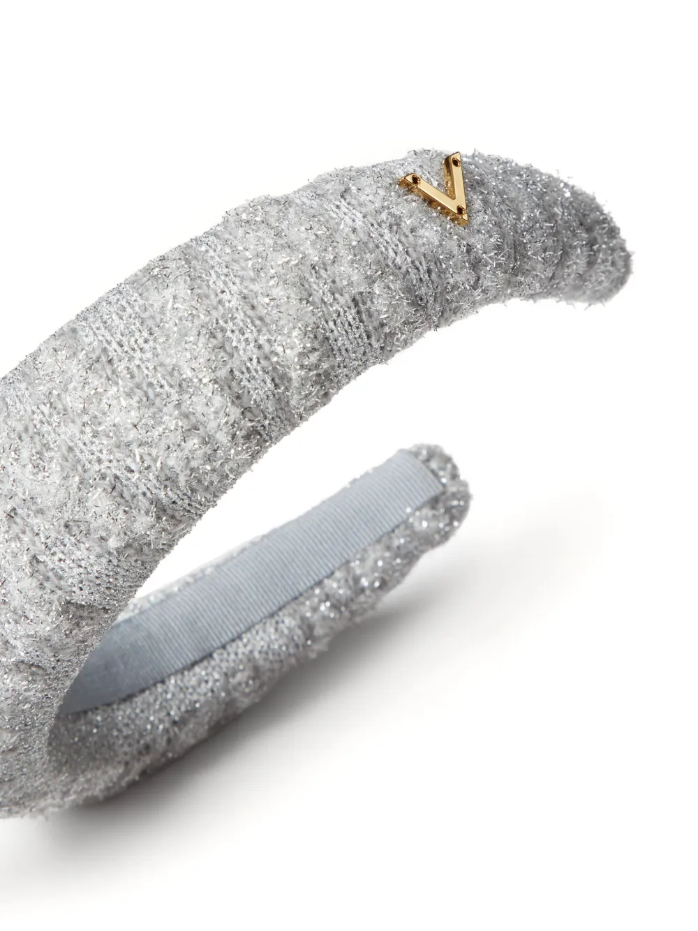 Valentino Garavani VLogo haarband van katoenblend Grijs