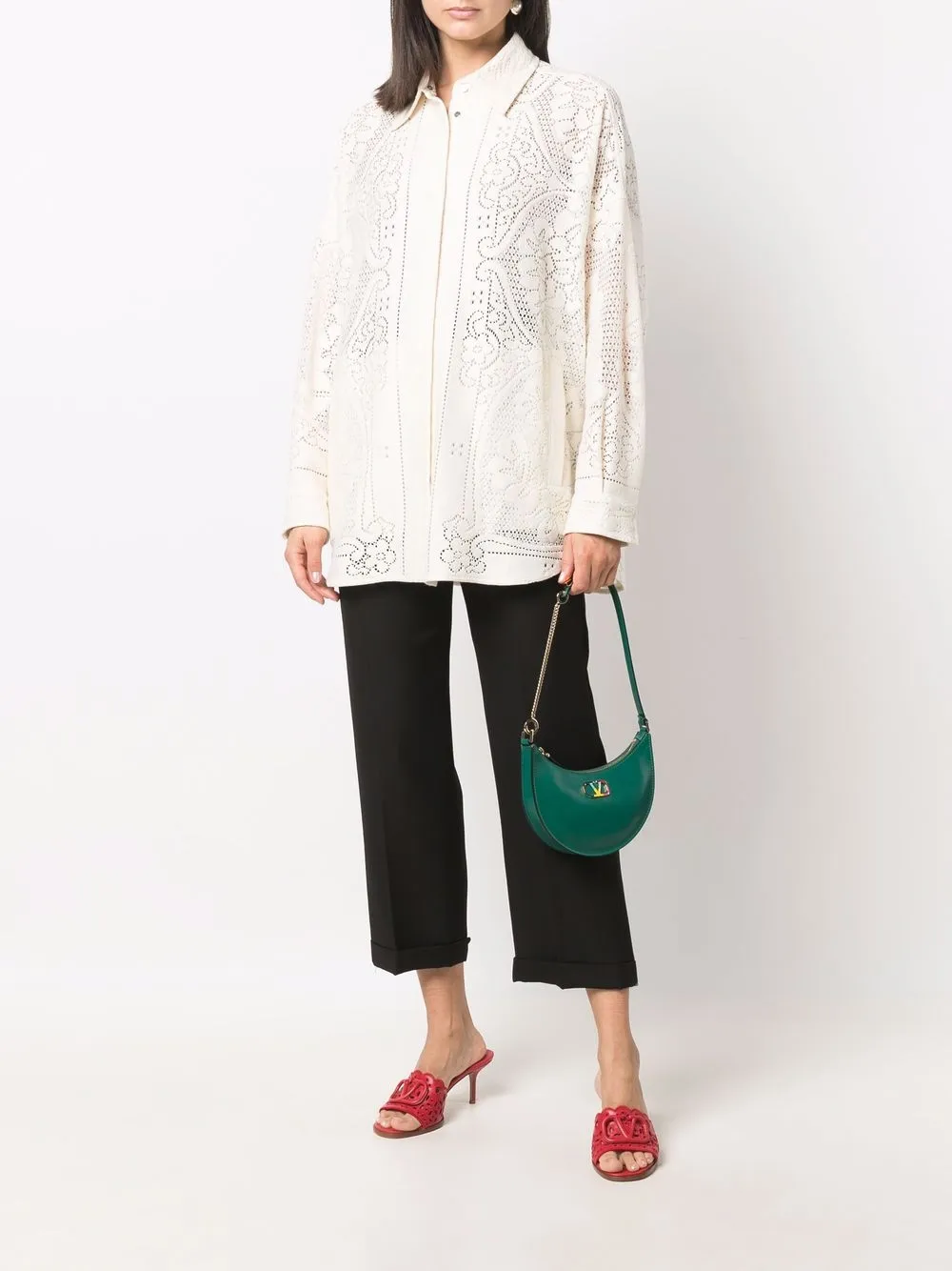 Image 2 of Valentino crochet-knit shirt