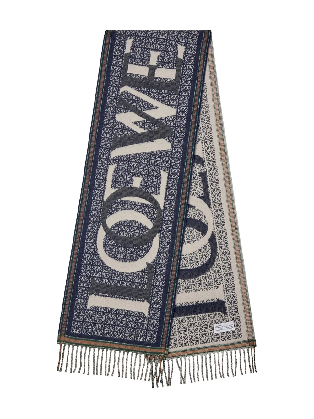 LOEWE Sjaal met jacquard - Blauw