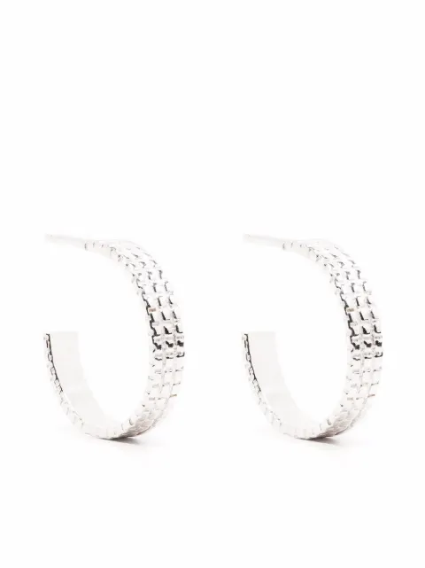 Wouters & Hendrix chain-texture hoop earrings