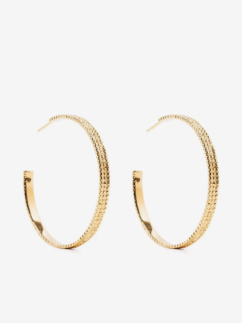 chain-texture hoop earrings