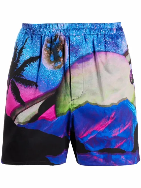 Valentino Water Sky print shorts