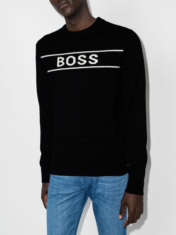 boss crew knit sweatshirt