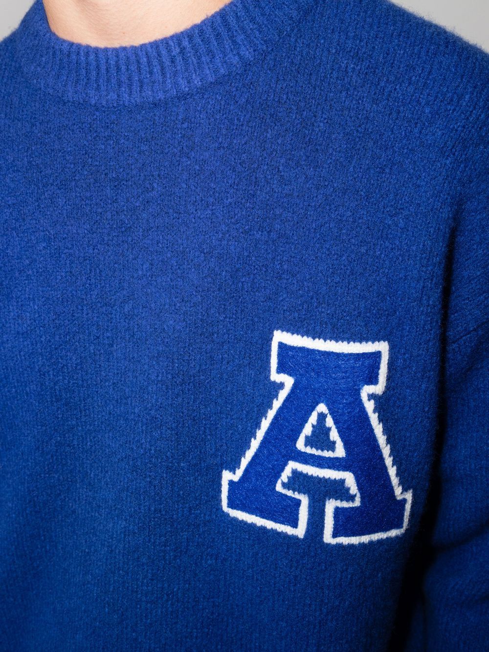 Shop Axel Arigato A-logo Crew-neck Jumper In Blau