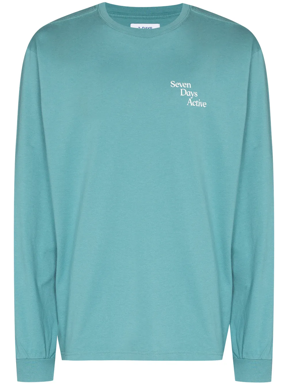 7 days active 7 DAYS CHST BK LG LS TEE BLU