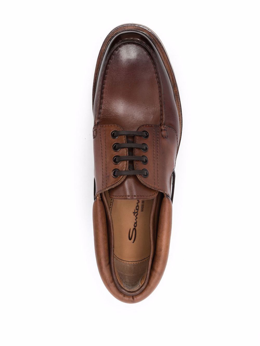 lace-up leather boat shoes 