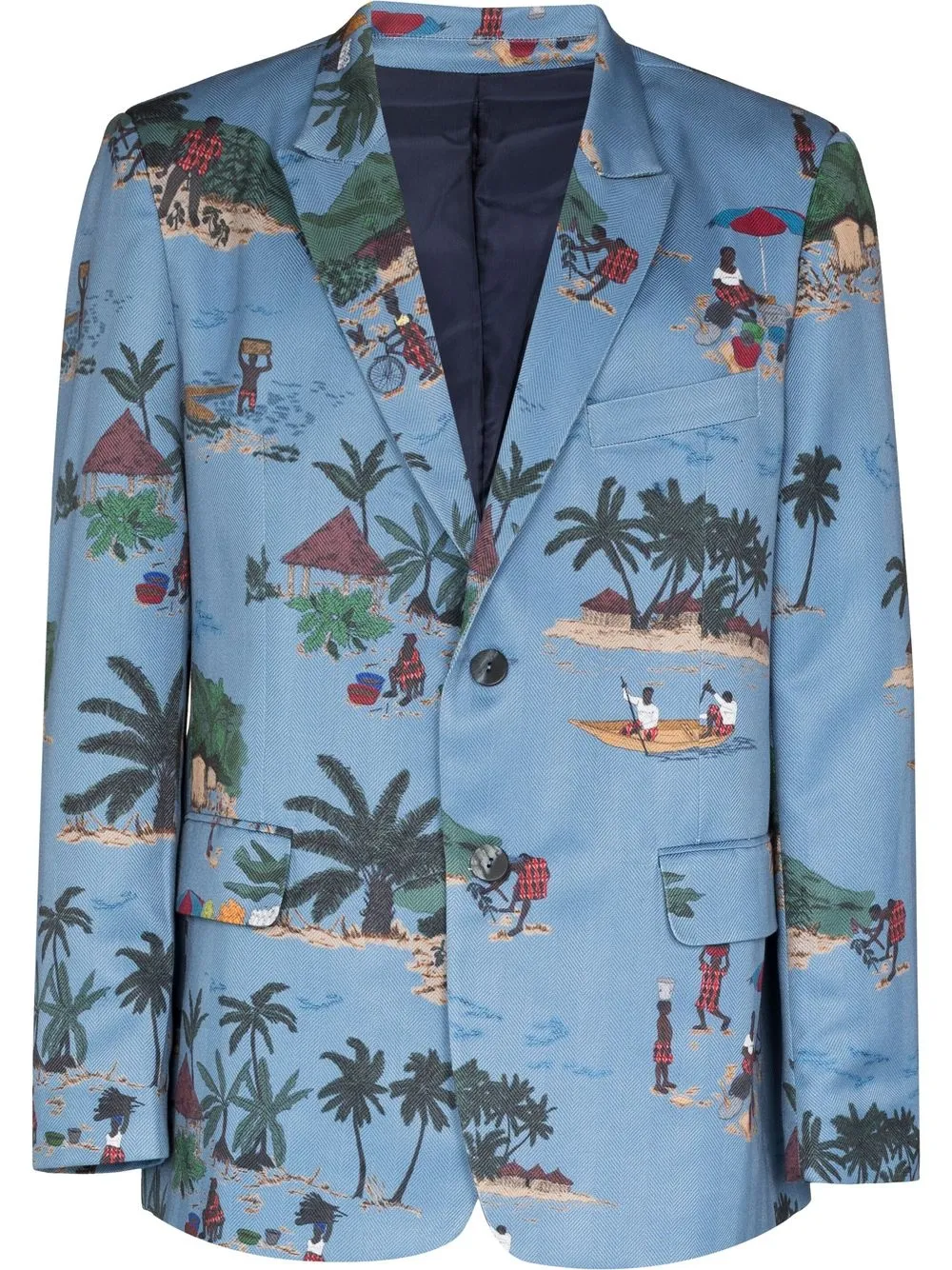 

Labrum London Freetown-print single-breasted blazer - Blue