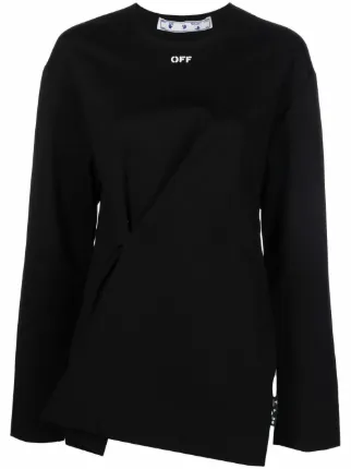 Off White Asymmetric safety pin Top Farfetch