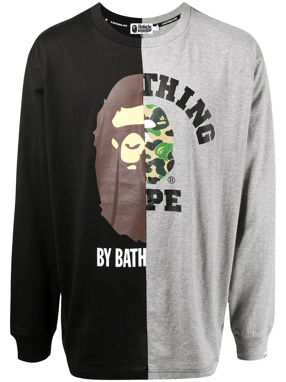 

A BATHING APE® patchwork cotton T-shirt - Black