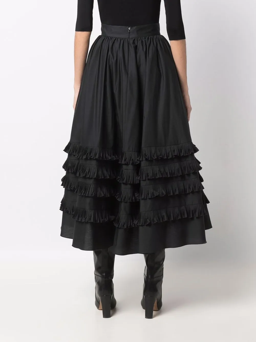 фото Elie saab поплиновая юбка а-силуэта с оборками