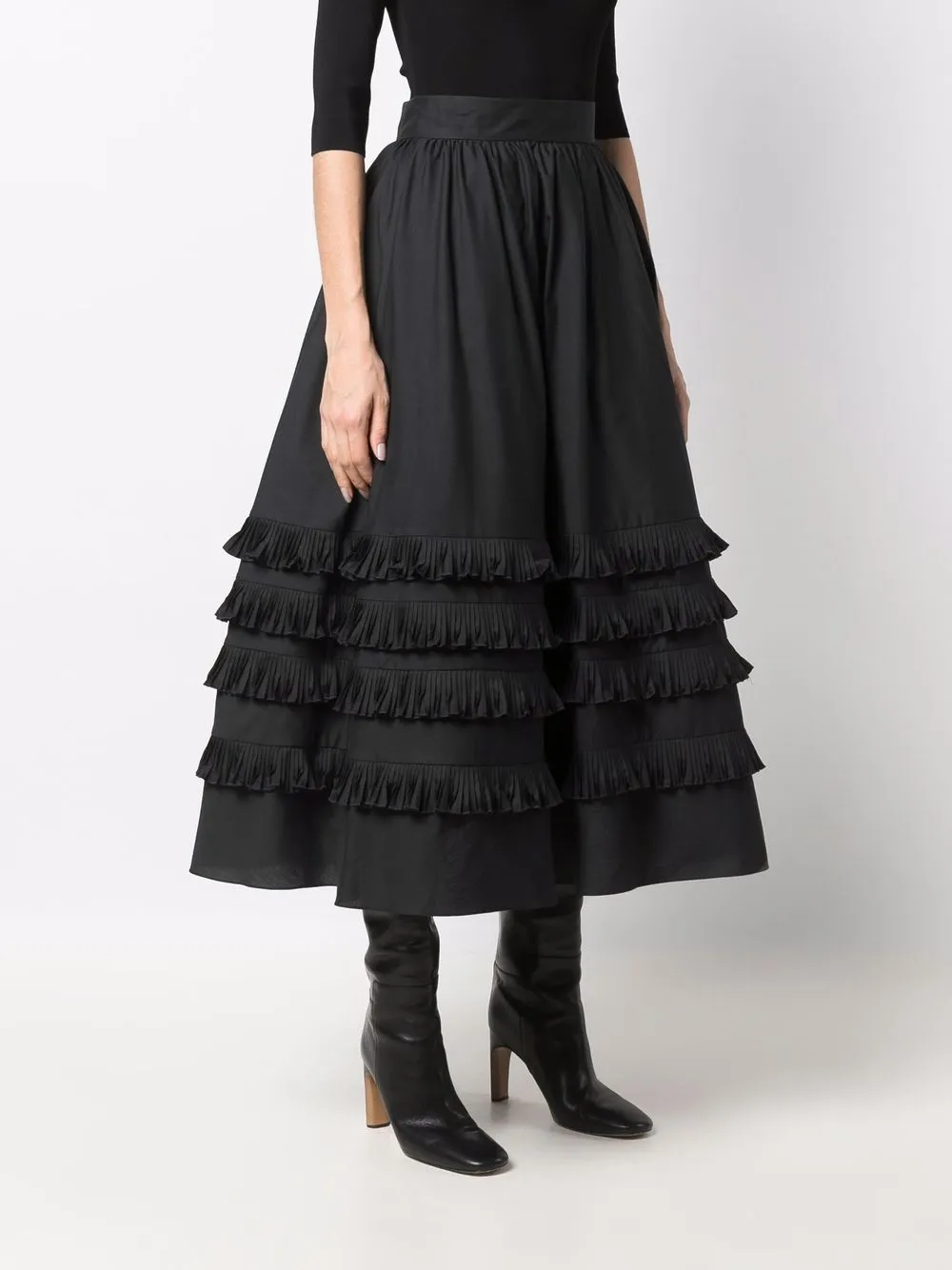 фото Elie saab поплиновая юбка а-силуэта с оборками