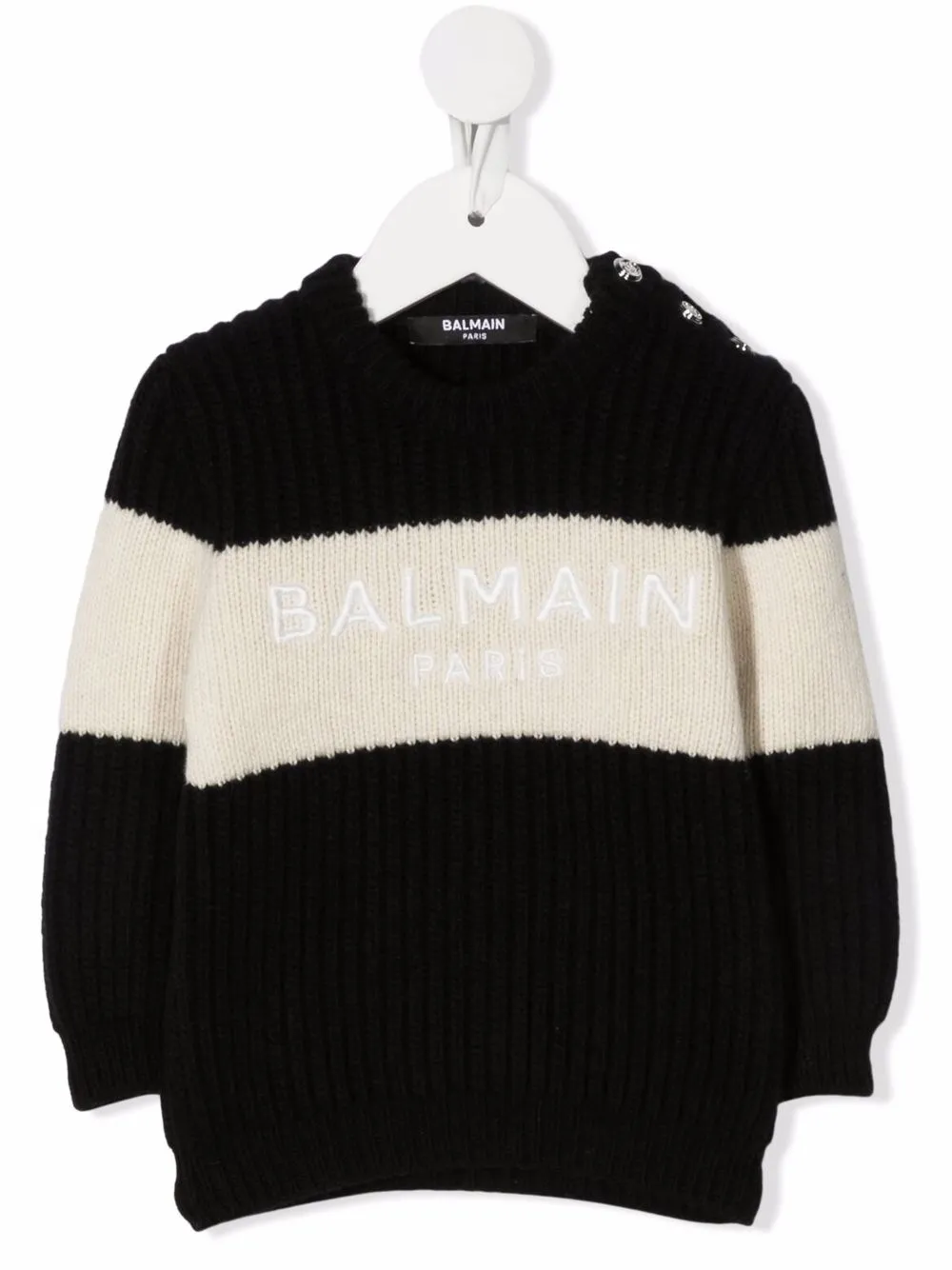 

Balmain Kids suéter con logo bordado - Negro