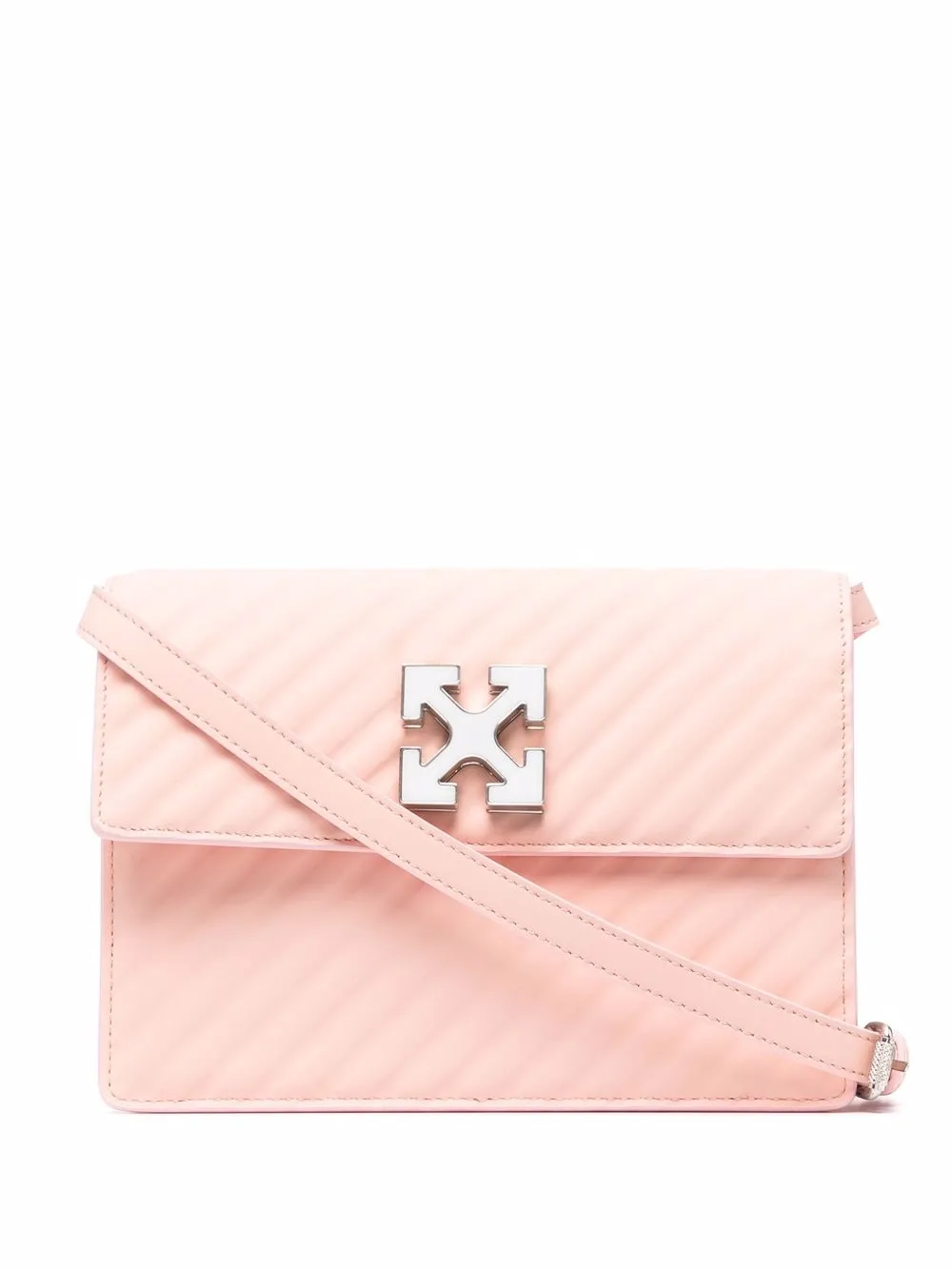 

Off-White bolsa satchel a rayas diagonales - Rosado