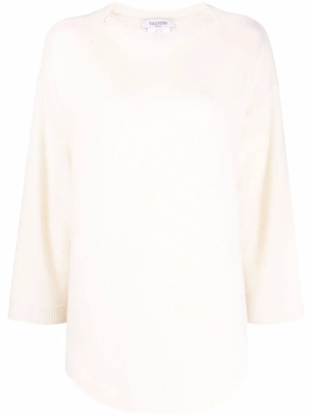 

Valentino curved-hem wool-cashmere jumper - Neutrals