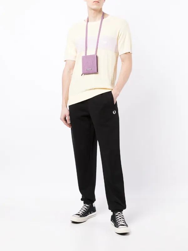 スラックス FRED PERRY Men Straight Pants FPS717050 BLACK Fred Perry straight-leg Sweatpants | Black | FARFETCH
