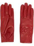 Agnelle decorative-stitching leather gloves - Red