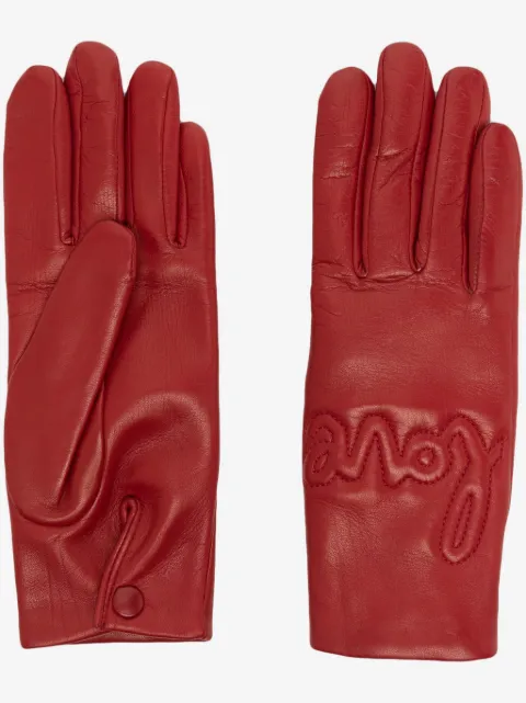 Agnelle decorative-stitching leather gloves