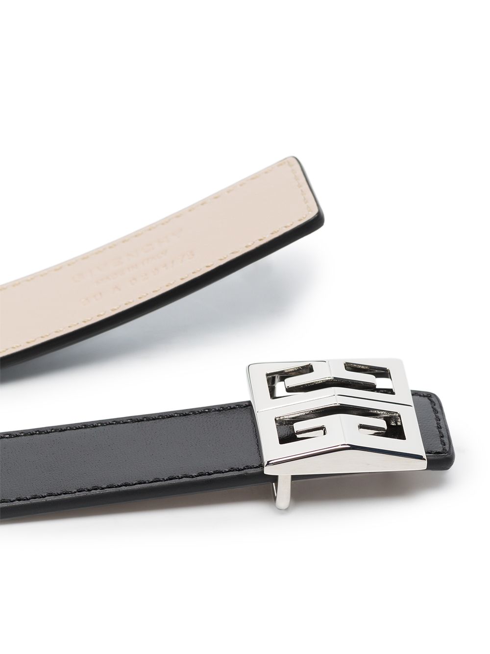 Shop Givenchy 4g Buckle Leather Belt In Black