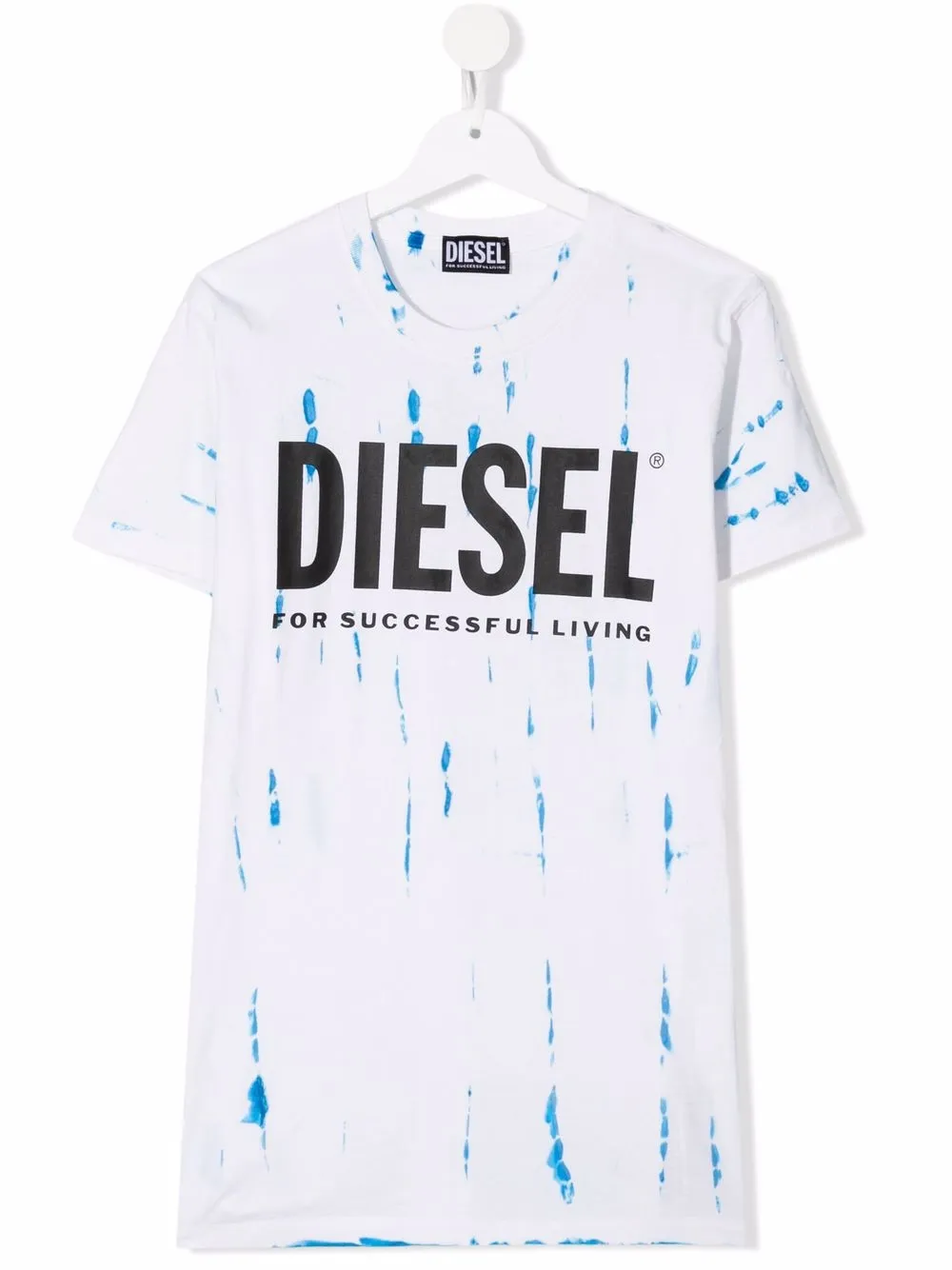 

Diesel Kids playera con estampado tie-dye - Blanco